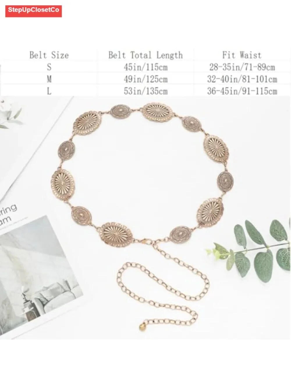 Adjustable Metal Chain Belt for Women Western Boho Waist Chain Festival Concert